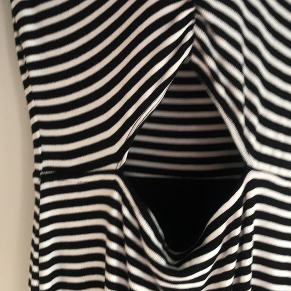 Black white striped mini dress cut out goth witchy rave indie xs / small - Picture 3 of 9